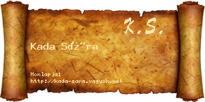Kada Sára névjegykártya
